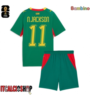 Senegal Nicolas Jackson #11 Seconda Maglia Bambino Mondiali 2026 Manica Corta (+ Pantaloni corti)